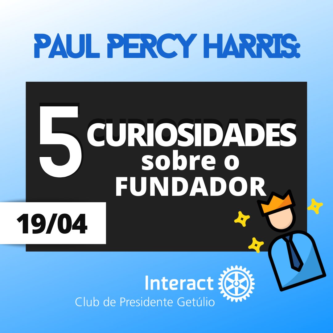 InteractPg's tweet photo. Hoje é o 152° aniversário do fundador do Rotary, Paul Harris e, nós separamos 5 curiosidades sobre o fundador. 🌏
Segue ao tweet anexo abaixo:
#interact4652
#distrito4652
#orotaryconectaomundo https://t.co/tI1Ix88GFz
