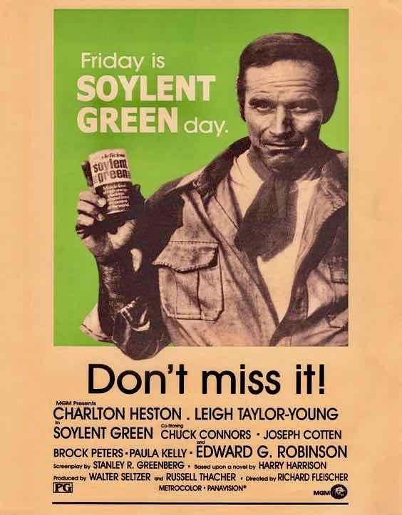 getgreattv's tweet photo. It's the 47th anniversary of SOYLENT GREEN (1973).

Have a snack to celebrate! https://t.co/4E035Diigj