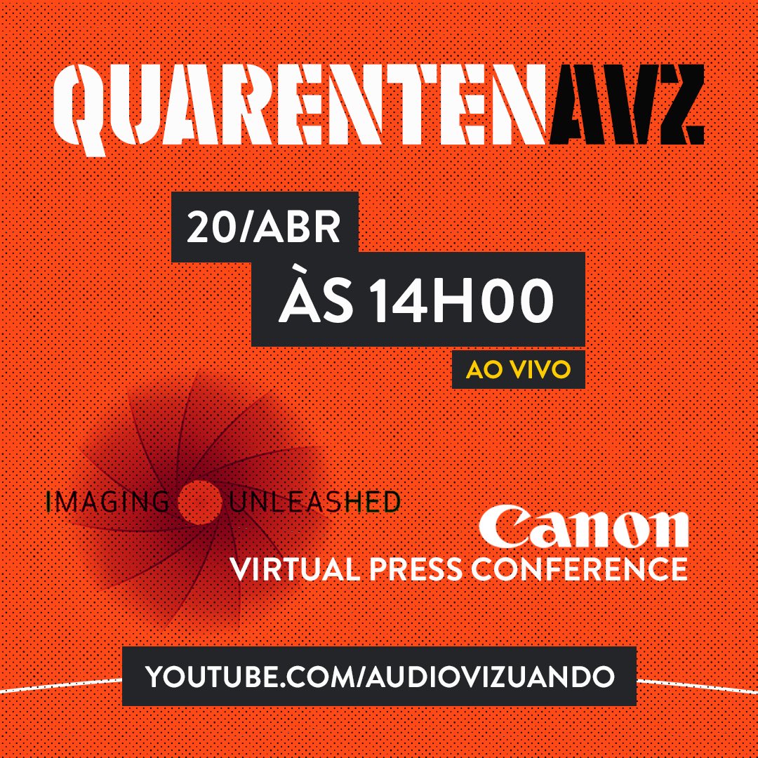 É isso mesmo, Audiovizueirxs!

Na live desta segunda vamos comentar os lançamentos da @canonbr.

20 de abril, às 14h00, na nossa #QurentenAVZ. 
AO VIVO!

youtube.com/audiovizuando
Compartilhe!🤘