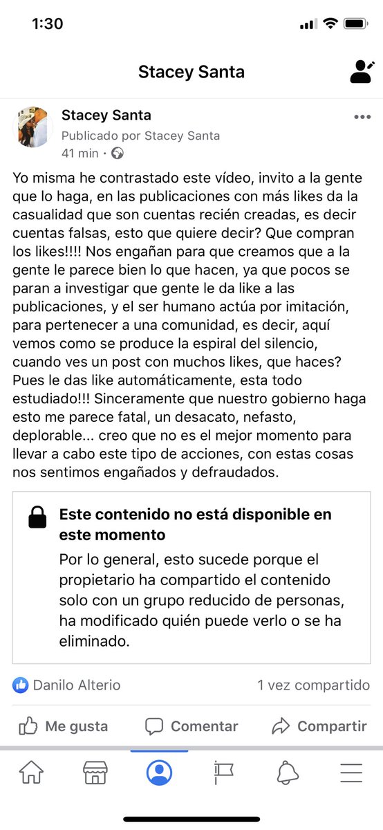 Bueno señores, confirmamos que este #gobierno es una #vergüenza, he compartido un vídeo donde de demuestra que falsean sus publicaciones comprando likes, que ha pasado? #contenidobloqueado #claracensura vídeo sobre el Ministerio de sanidad
