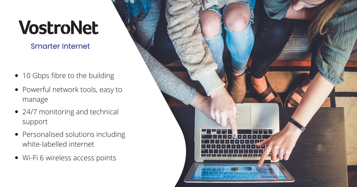 VostroNet's tweet photo. High-speed internet to student accommodation across the Asia-Pacific! #smarterinternet
#vostronet #studentaccommodation #fastinternet #wirelesstechnology #studentsupport https://t.co/eY1pRPzM4l