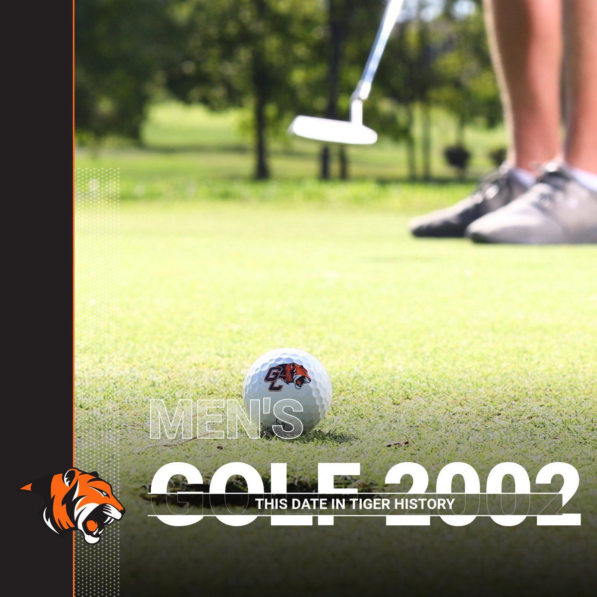 GCAthletics's tweet photo. On this date in history, men’s golf finished 2nd in the MSC Championship. They came into the 2-day event as the regular season champs. Adam Young, Brian Burton, Brandon Knapp &amp; Travis Timberlake scored in the Top 15. #TigerHistory #TigerGreats #TigersTogether https://t.co/dMaYcBW2cc