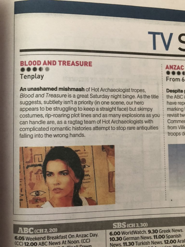 “An unashamed mishmash of Hot Archaeologist tropes” is a sentence you just don’t hear often enough