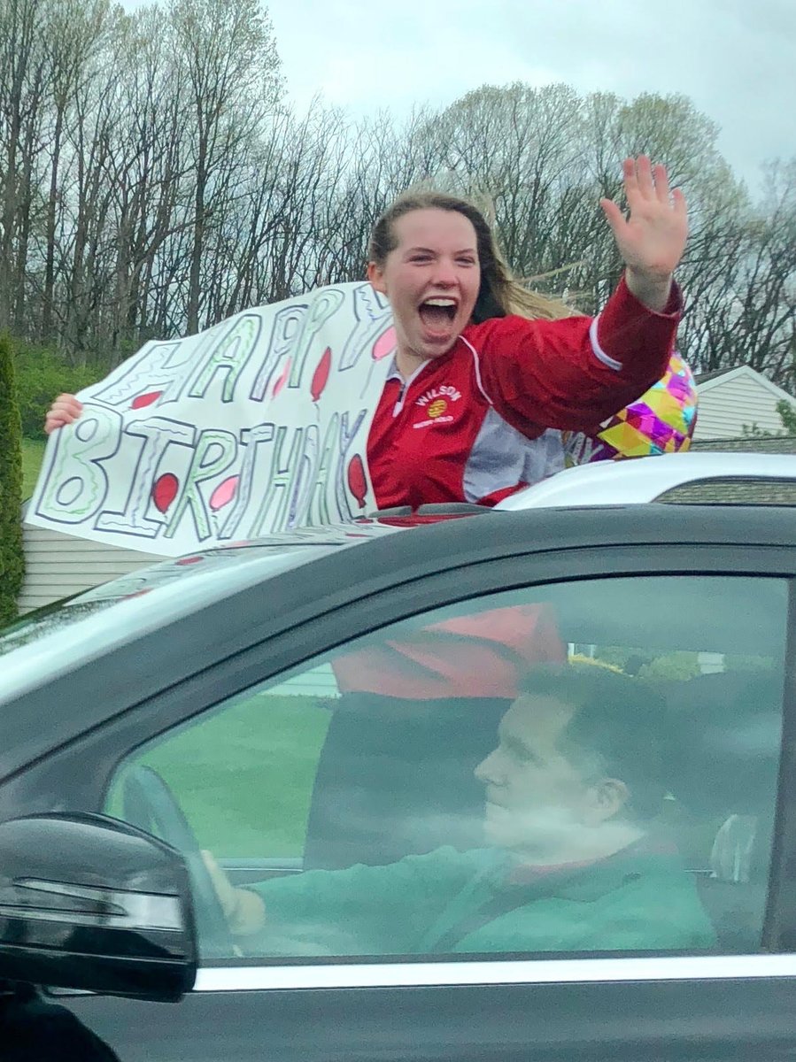 WilsonSchlDist's tweet photo. Longtime Wilson swimming coach Roy Snyder was treated to a parade past his house to celebrate his birthday!  While Tina Turner's "Simply the Best" played, over 50 people honored Coach Snyder (all practicing social distancing).  We hope you enjoyed your day Coach! #WilsonSD https://t.co/XI2WjSr7eL
