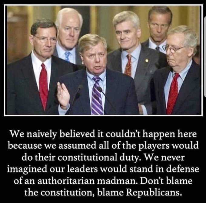 music4ever77's tweet photo. @glennkirschner2 The GOP is just as corrupt as he is. They allow, enable and prop up every one of his lawless actions. No push back or stopping him one bit. They are just as guilty as he is.
#VoteBlue2020
#TrumpCrimeFamily
#GOPAreComplicit
#TrumpLiesAmericansDie https://t.co/gH09ggGhgx