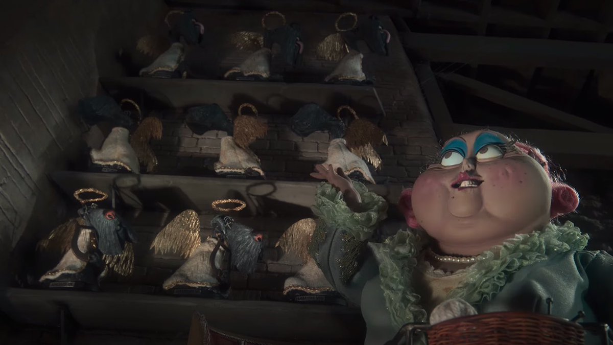 (31) When Coraline goes to retrieve the second eye from the theatre, the bat-dogs are almost a complete juxtaposition of the real world (departed) angel dogs of Spink and Forcible.