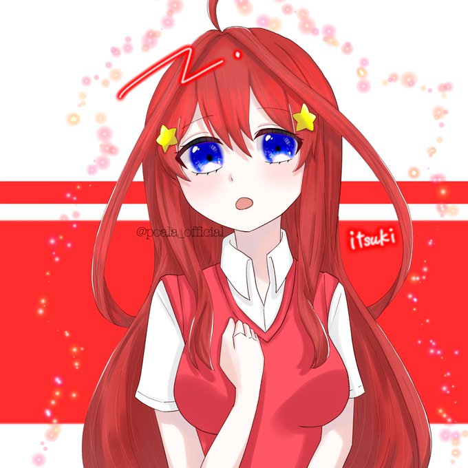 ぽあら ♡⃛さんがTwitterに投稿した中野五月(五等分の花嫁)のイラスト。