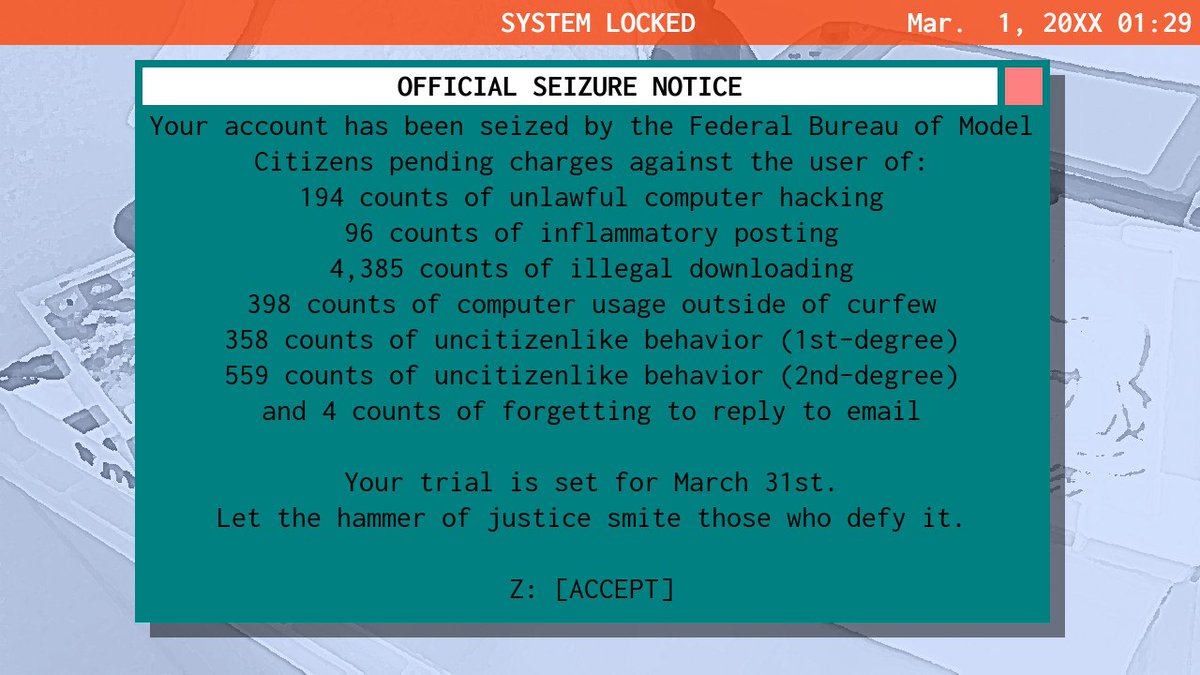 in Hacking is Not Like This, you play a hacker (of puzzle games) falsely accused of crimes against the state.a mysterious partner reaches out to you with an offer: hack the world's most infamous corporations (with puzzle games), and they'll secure your freedom.enjoy!  #LDJAM