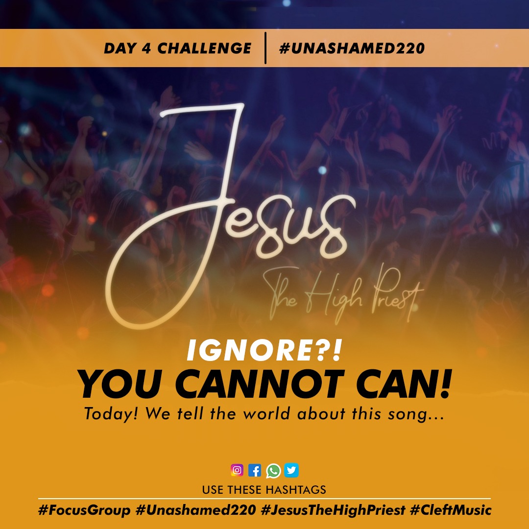 OluwaseunIsaacs's tweet photo. Ayiiii... Today is the day!!!
Tell the world how you feel anytime you hear
"Cause these words..."
Ignore? We couldn't can! Infact, we are unable to can!
#FocusGroup
#Unashamed220
#CleftMusic
#JesusTheHighPriest https://t.co/O4msvhfmc3