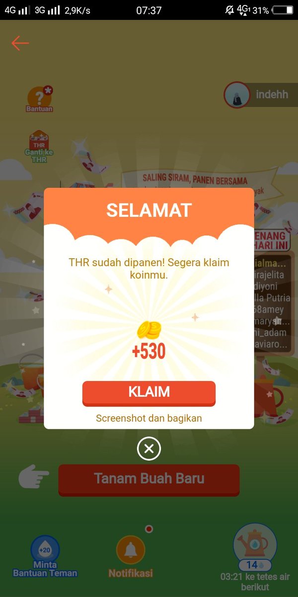 indehh's tweet photo. Pagi pagi panen dulu 😜
@ShopeeID 
#ShopeeTanamTHR10M 
#Shopeetanam 
#ShopeeID 
#ShopeeTHRChallenge 
#Shopee https://t.co/rZKIm3wcvD