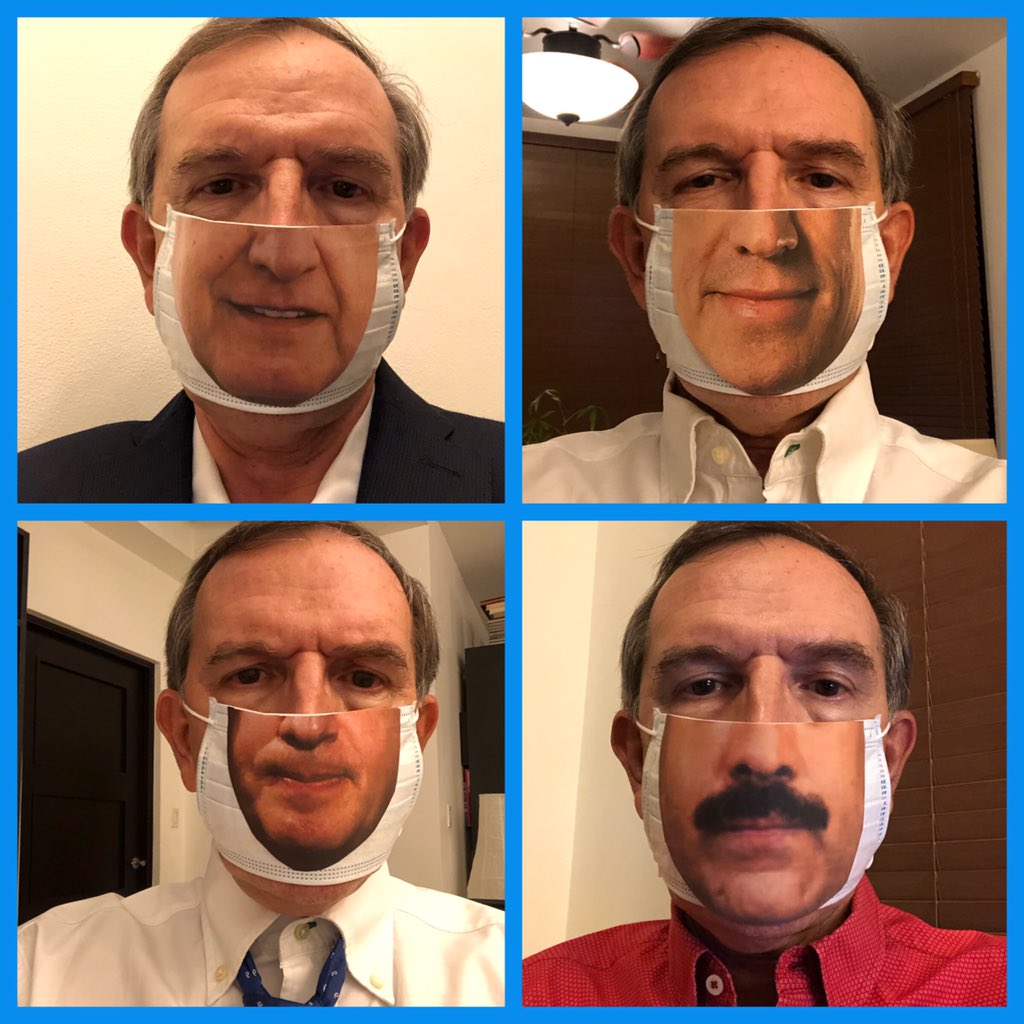 jmposadal's tweet photo. Quiero dar a conocer mi nuevo emprendimiento. La colección se llama #EnmascaraElCovid19. Homenaje a los presidentes @XiJinpi35765530 @realDonaldTrump @GiuseppeConteIT @jairbolsonaro @lopezobrador_ @sanchezcastejon @BorisYelsinSB @NicolasMaduro #CN #US #ITA #BR #MEX #ESP #GN #VE https://t.co/TljOFpDF6f