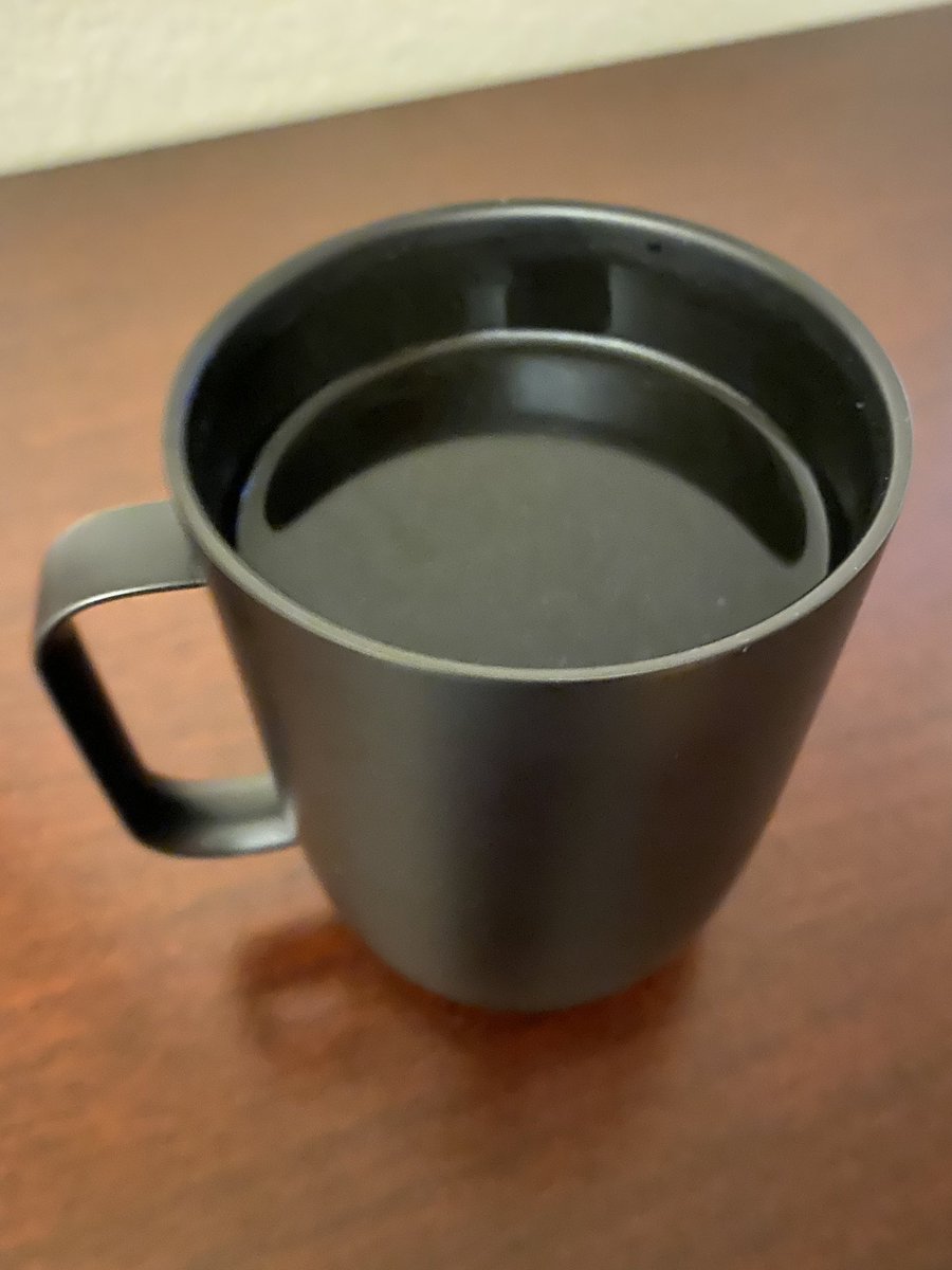 Having some post-dinner coffee.