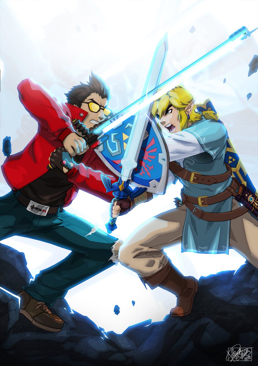 J_ROOST's tweet photo. The #1 Ranked Assassin Travis Touchdown
VS
The Champion Of Hyrule Link
@suda_51 
#NMH3 #Nomoreheroes #Zelda #BreathoftheWild 

Commission by @TovioR https://t.co/uli88qYGHt
