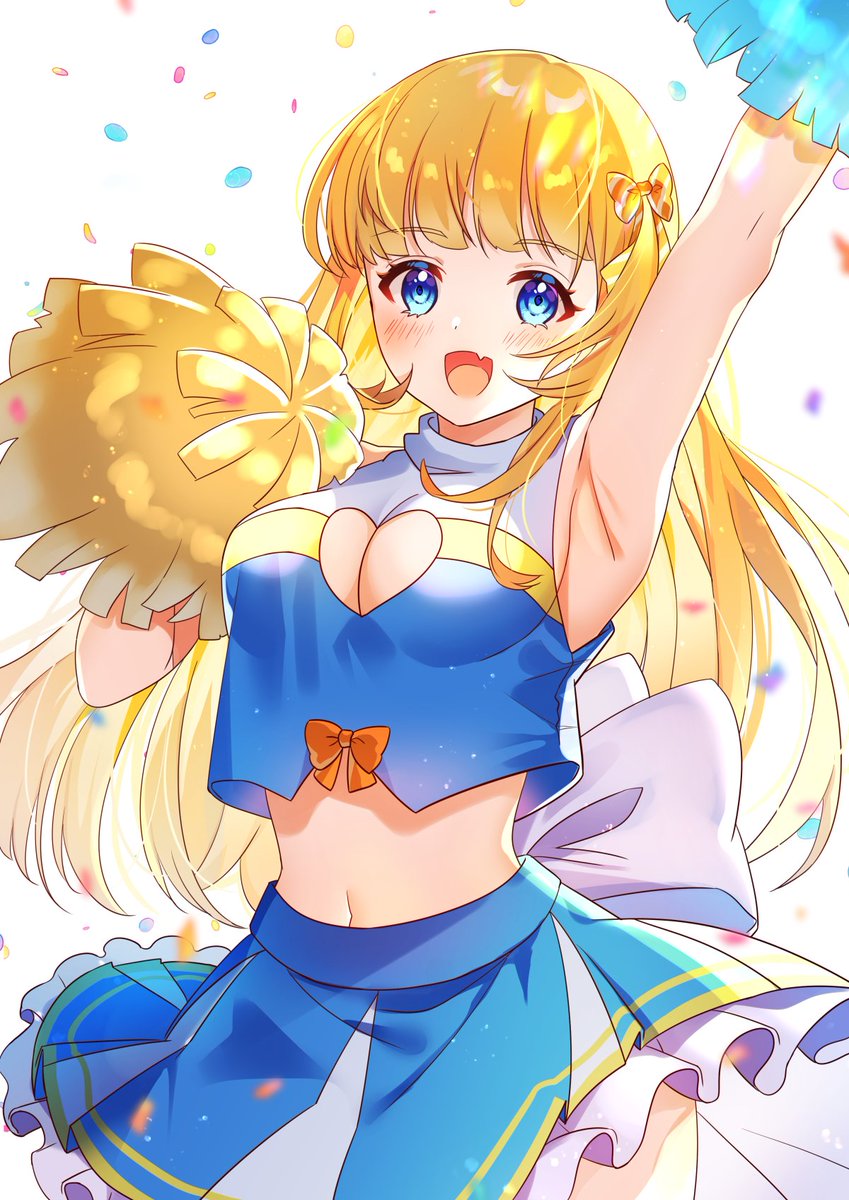 「チアガールのオレンジちゃん?
「みんなー!!がんばれー!!!」 」|七瀬ここあ☕️コミティアA-10bのイラスト