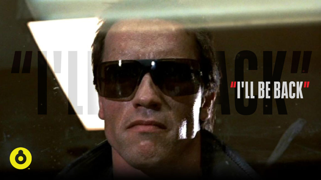 canalspace's tweet photo. “Volveré” es una gran frase de la saga #Terminator. ¿Sabías que no estaba el guión original? James Cameron la agregó tras escuchar a Arnold Schwarzenegger decirla con mucho glamour mientras se iba al baño en medio de la filmación.😎 #ExpedienteSpace https://t.co/qrvwZPEWoz
