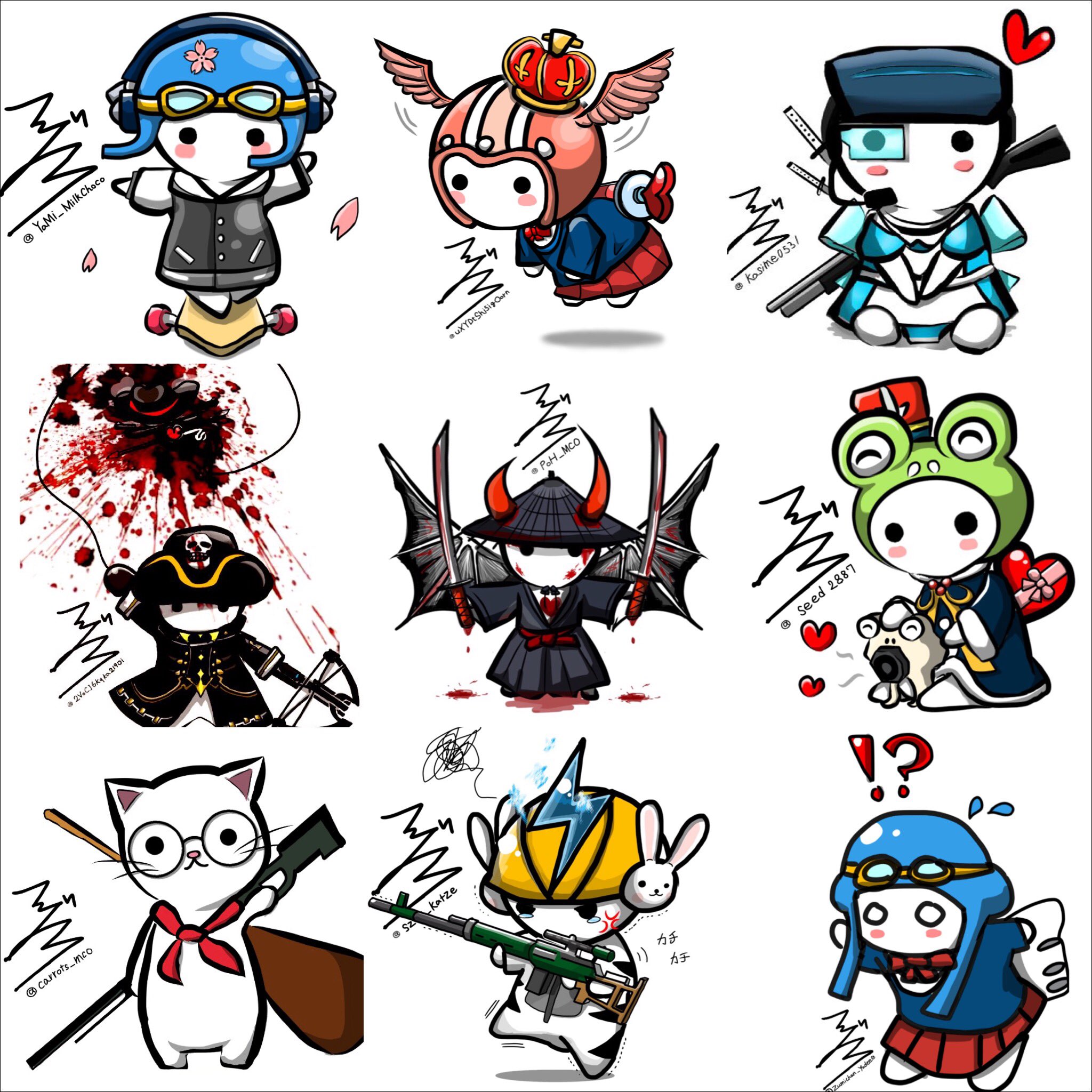 俺を倒せば1万円 リク絵 消化完了しました 可愛いキャラがたくさんで描いててとても楽しかったし勉強になりました 今回は12名のキャラを描かせていただきました その中でもお気に入りの9枚を公開させていただきます ミルク チョコイラスト リク