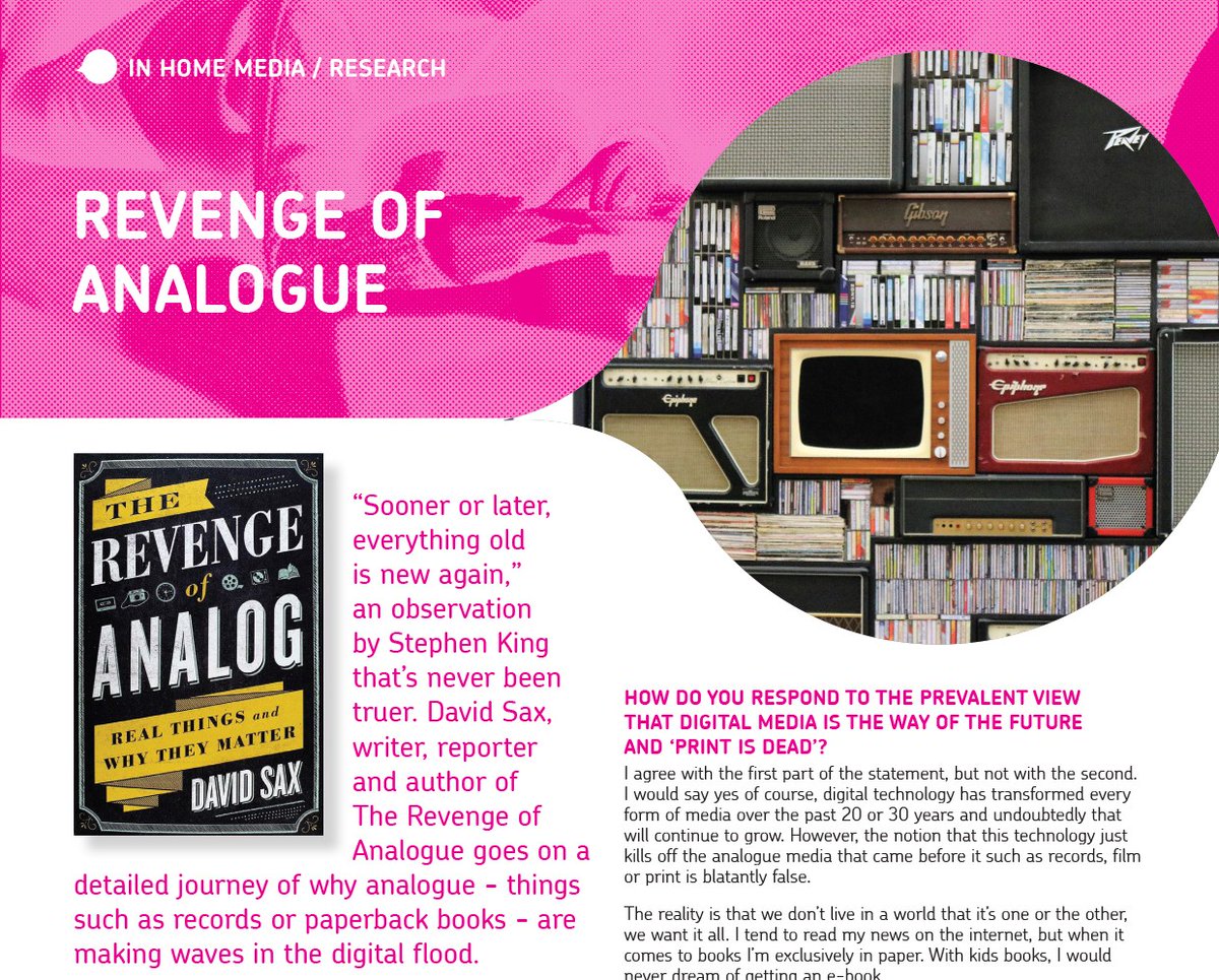 Another VoPP In-Home Media story about the resurgence of print to share with your team and your customers, 'Revenge of Analogue' promoting the value of paper and print. ow.ly/AKUT50ziAPu