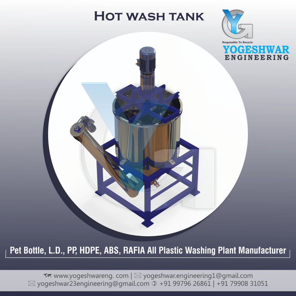 YogeshwarEngin2's tweet image. HOT WASH TANK
#HOTWASHTANK
#WashingPlantControlPanel #LD #PP #HDPE #RAFIA #YOGESHWARENGINEERING
#AllPlasticwashingPlant #Petbottlewashingplant #AutomaticPetbottlewashingplant 
Yogeshwar Engineering
Website :- yogeshwareng.com