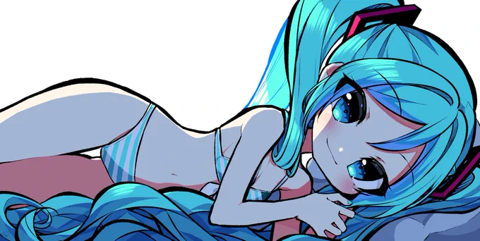 家にずっといて気が滅入ると思うので水着ミク描きました? 