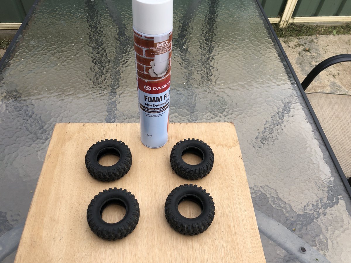 No I am not making small cakes, I am using expanding foam to make the tyres for my robot less swishy under the weight of the heaver chassis, although they did rise like cakes :)