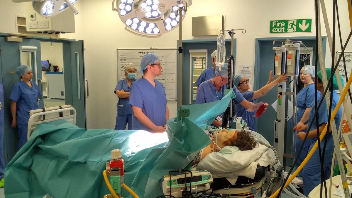 Simulation in Theatres on Friday. Major haemorrhage with poor leadership. #BloodBank supported this sim and brought simulated blood and great learning points!  #Communication #Assertiveness #TeamWork #TSW #OPD #ScrubNurse #MajorHaemorrhage <a href="/SimWessex/">SimWessex</a>  <a href="/Venu_mehta1/">Venu</a> <a href="/rob_wiltshire/">Rob Wiltshire</a>