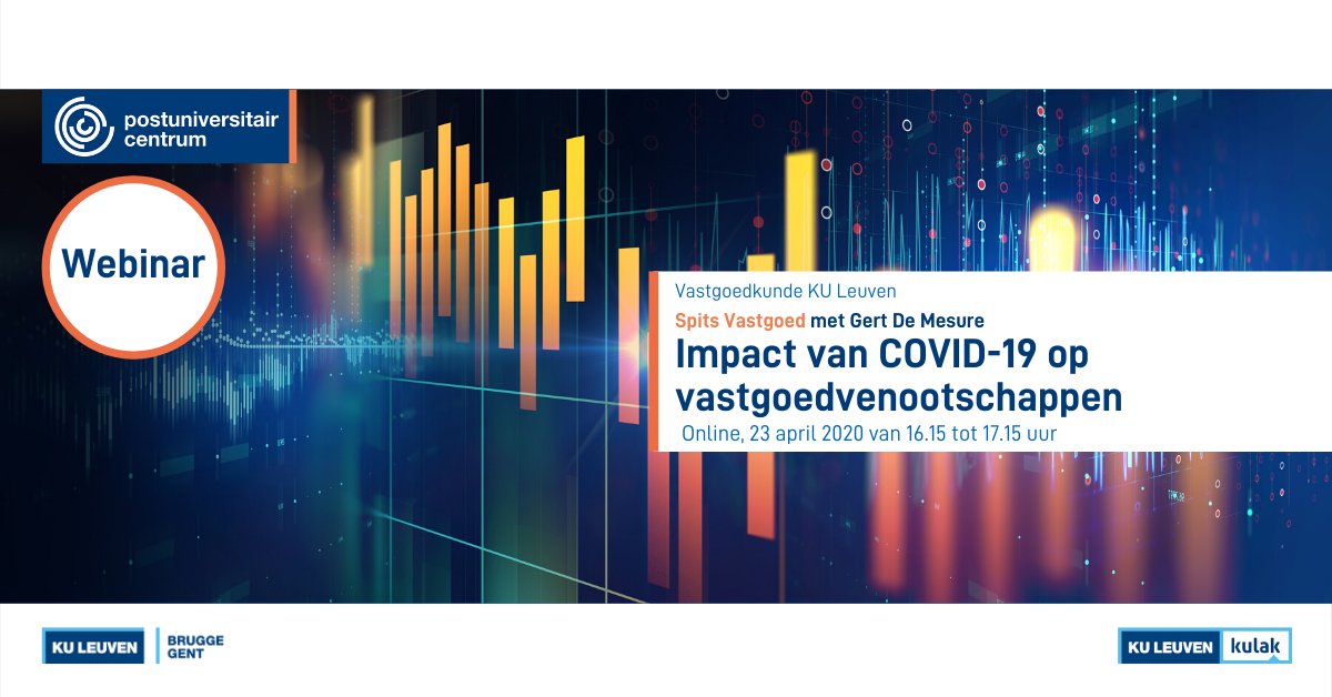 Wat is de impact van #corona op vastgoedvennootschappen? Je ontdekt het in #spitsvastgoed op 23 april met <a href="/gertdemesure/">Gert De Mesure</a>. 
Meer info en inschrijven: puc.kuleuven.be/opleidingen/in…