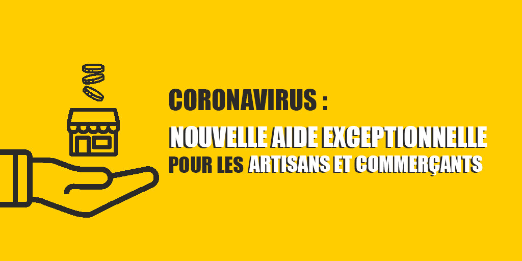 #Covid_19 : Le gouvernement a annoncé la création d'une nouvelle aide exceptionnelle d'un montant maximum de 1 250 €, destinée aux commerçants et artisans immatriculés avant le 1er janvier 2019 et en activité au 15 mars 2020. 👉 ow.ly/dGea50zfSdf