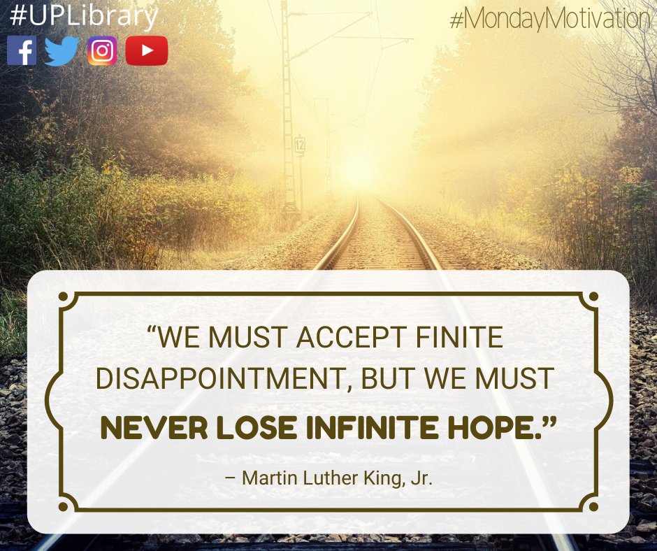 UPLibrary's tweet photo. Good morning! ☀️ #MondayMotivation #UPLibrary #NeverLoseHope https://t.co/yzQ9QOP2Na