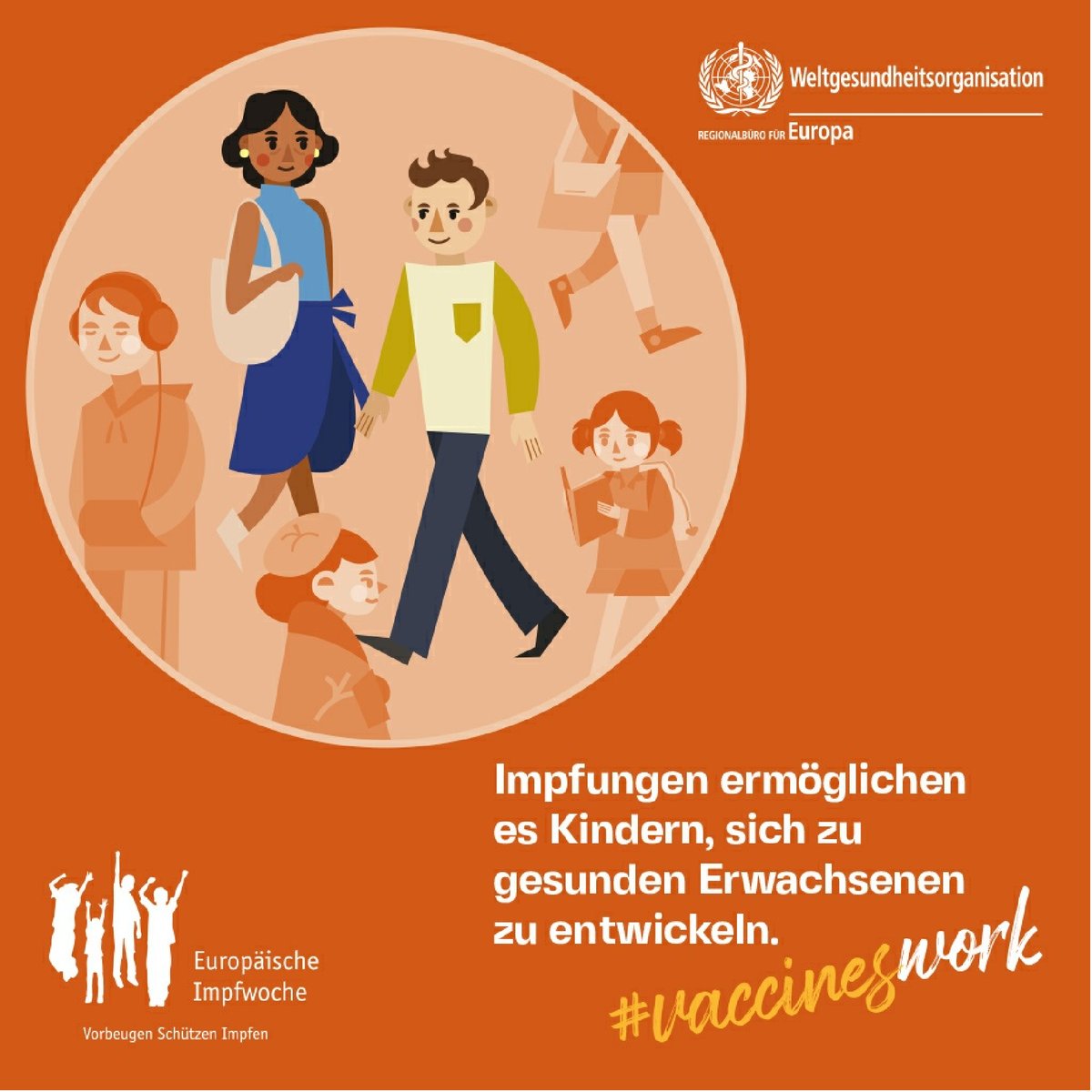 Europäische Impfwoche: Impfungen schützen Menschen jeden Alters. Jedes Kind hat das Recht darauf. Gesundheitsfachkräfte sind als #vaccineheroes vertrauenswürdige Infoquelle & Vorkämpfer für #Impfungen.

#protectedtogether #VaccinesWork #HealthForAll 

euro.who.int/de/media-centr…