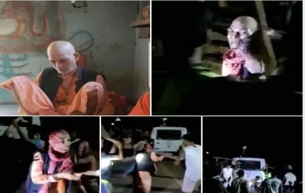 Niikhill2's tweet photo. Deeply shocked at the incident of #PalgharMobLynching. Police hand hold the Sadhus and brought them in front of blood thirsty animals.Why? Iam afraid that this barbarism must not become a new normal. Also disappointed at IndianExpress mentioning the Sadhus as thieves. Seriously?? https://t.co/kbQ4YebRwn