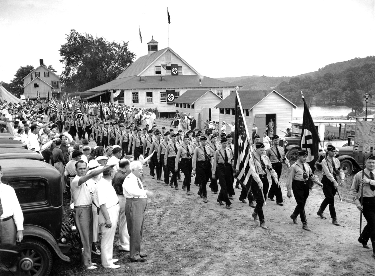 Before Pearl Harbor, we had a sizable group who wanted to side with the Nazis. This was taken in 1937 in New JerseyAfter Pearl Harbor they lost some influence, but they were still around and still causing trouble. Down deep, they still preferred a demagogue. 13/