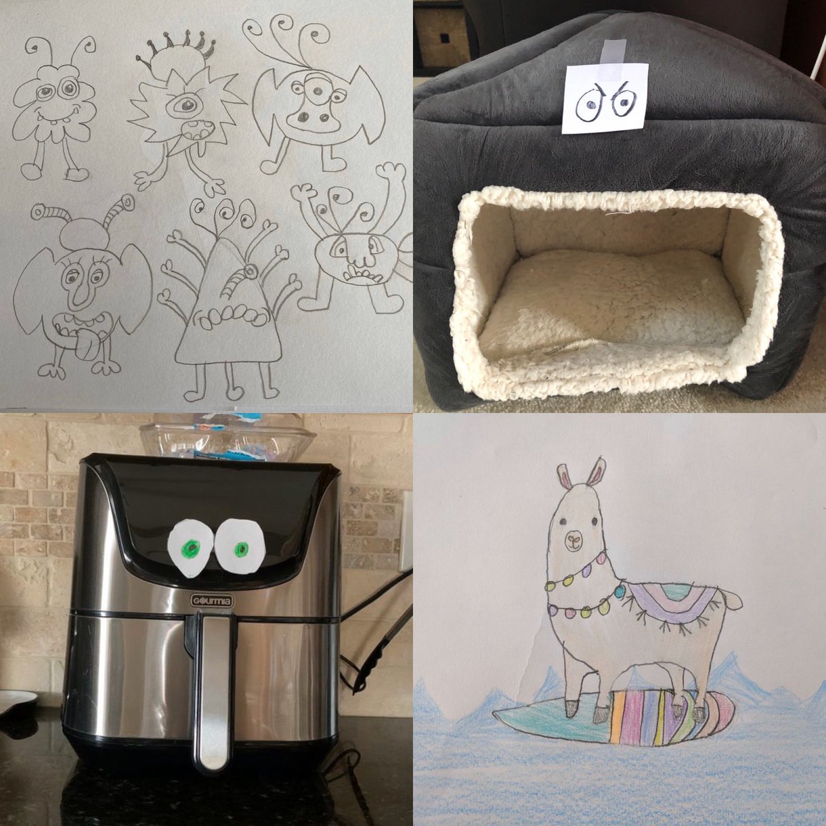 rkirk_art's tweet photo. Week 2 of art distance learning ended with lots of silly art entries! Silly eyes, silly mouth selfies, silly monsters, and silly drawing prompts! Great job everyone! @EPSDWillowLane @epsdalburtis #arteducation #distancelearning https://t.co/8TEiy2zD9S