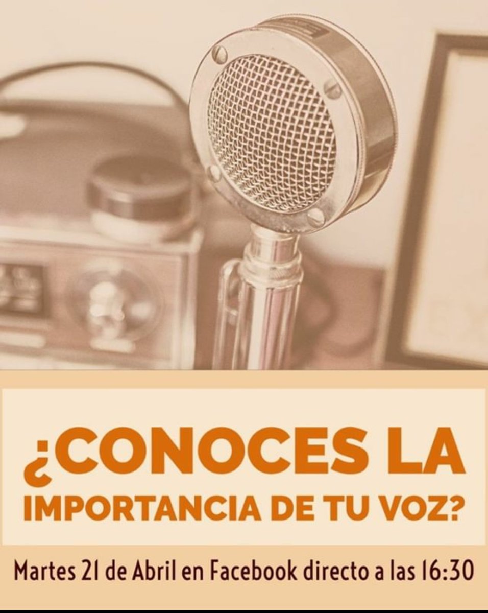beatrizlogopeda's tweet photo. Este martes 21 de Abril estaremos hablando en directo en el facebook de  @pon1logopeda varios profesionales del mundo de la logopedia sobre la importancia de la voz. Os esperamos @macarenamcl2611 @LogoveuValencia @Andreu_Sauca https://t.co/lw5fa0rs8R