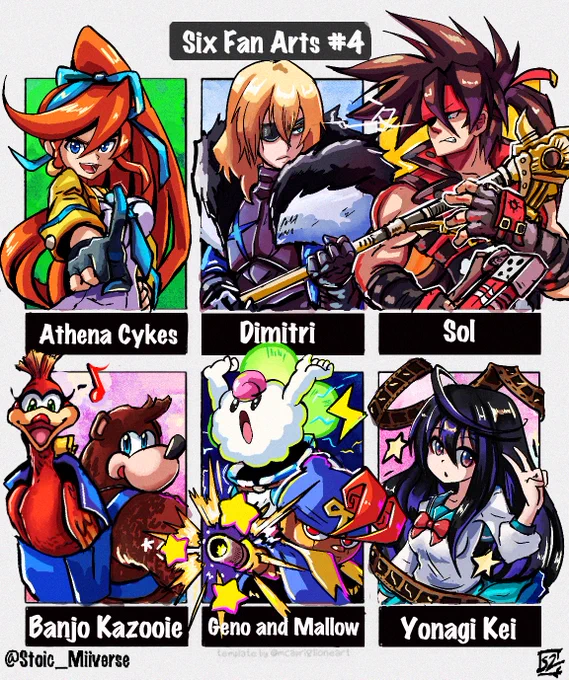 ~Heaven or Hell. Dual 4. Let's Rock!~ 

#PhoenixWright #FireEmblem #GuiltyGear #BanjoKazooie #SuperMarioRPG #ActAge #SixFanartsChallenge #SixFanarts 