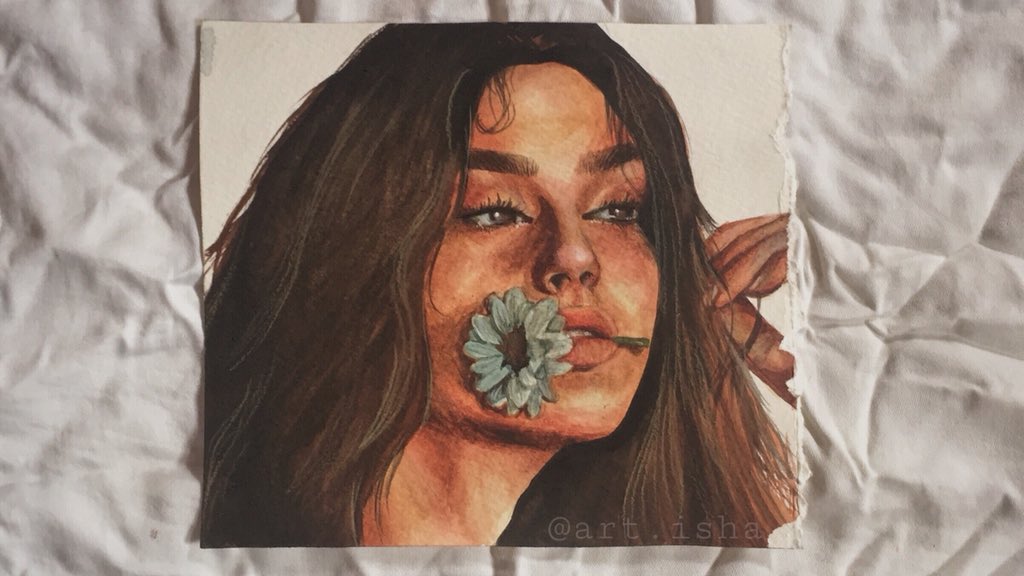 kishasdesk's tweet photo. She’s gonna forever say ‘I got this’ even with tears in her eyes— 

keep going, love 🌿

[watercolour] 🎨 https://t.co/iZiHGrbJz8