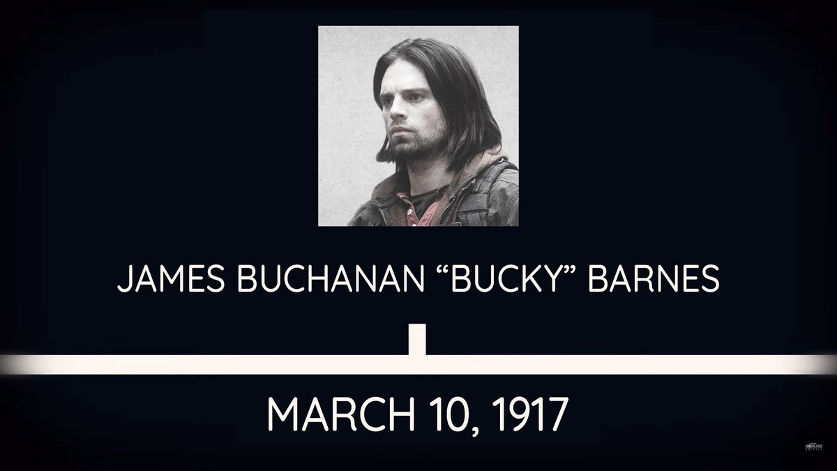 RYAN: James Buchanan "Bucky" Barnes was born in Shelbyville, Indiana on March 10th, 1917.