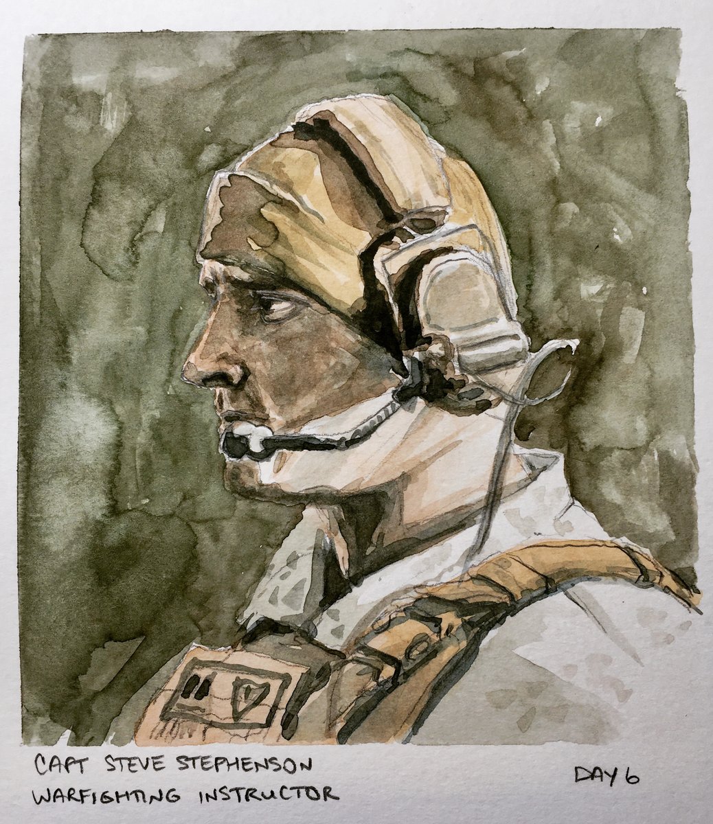 Day 6: Watercolor Portrait Challenge.

Capt Stephenson is a prior enlisted Marine and brings a very enthusiastic leadership style to the table.  Cheers to a fellow LogO