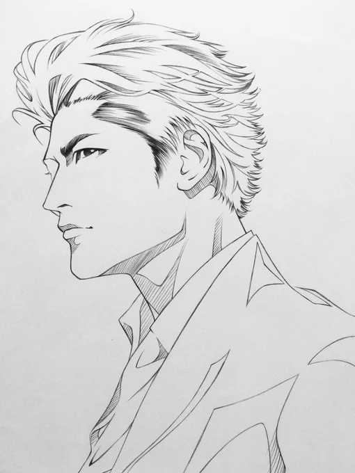 吉川晃司去年の デビュー35周年を記念して描きました鉛筆、インク、マーカー#吉川晃司 