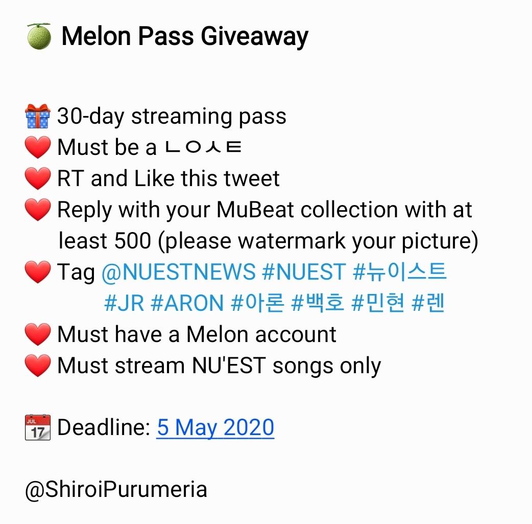 오야 Forever Lole Melon Pass Giveaway Nu Est The Nocturne Comeback 11 May Nuestnews Nuest 뉴이스트 Jr Aron 아론 백호 민현 렌 Please Refer To The