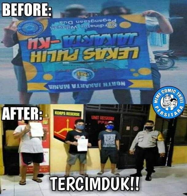 persitarafans's tweet photo. Disaat bangsa kita sedang berduka dan membutuhkan persatuan melawan covid19, ada aja kelakuan anak telat nakal ngelepas banner himbauan melawan covid19. #SaveBanner https://t.co/h1XUKhYswP