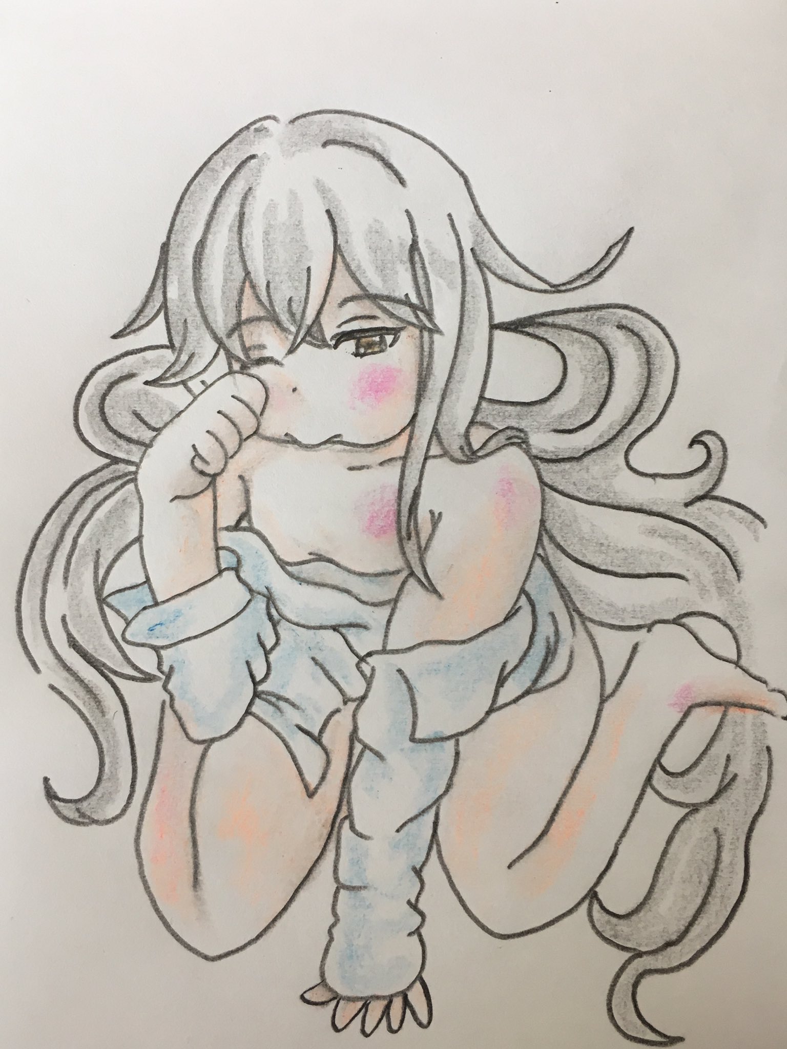 ノブユキ 風邪薬のせいで眠い 女の子イラスト T Co Uspptcfub8 Twitter