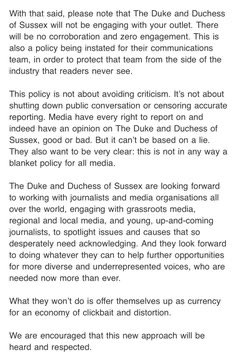 jozzzaphen's tweet photo. In addition to this statement below, add #CruellaToomany, #Klueless #ReallyRhiannon, #emu, #reminiscingRoya, #HannahTheHunter #DickieOldFart,#VagueVictoria, #AngryAngela, #Jobbaneck & any other #RoyalReporter who’s takes a #TvRoyalCommentator interview on #HarryandMeghan 😉 https://t.co/jC6tOtrc51