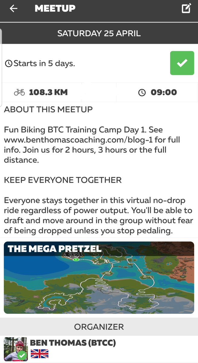 Join us on Saturday for day 1 of our Fun Biking BTC Zwift training camp. Ride for 2 hours, 3 hours or full distance. Follow Ben Thomas (BTCC) to join. benthomascoaching.com/post/fun-bikin…