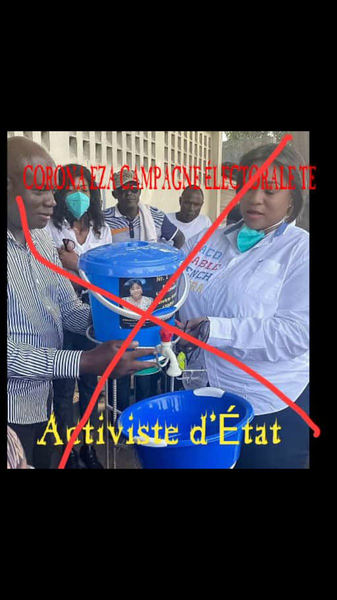 ActivisteO's tweet photo. Corona eza campagne électorale te. @freddybononga https://t.co/Pbo7Ebp9no