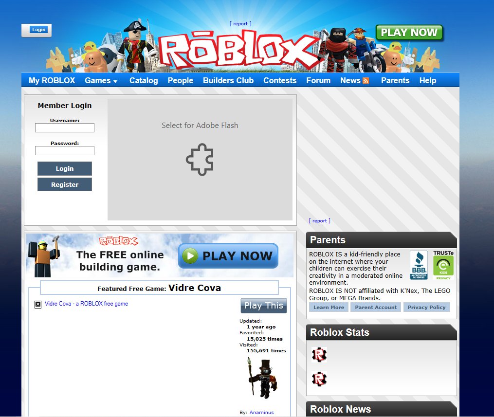 Ted on X: Clap if you remember this old #Roblox website page