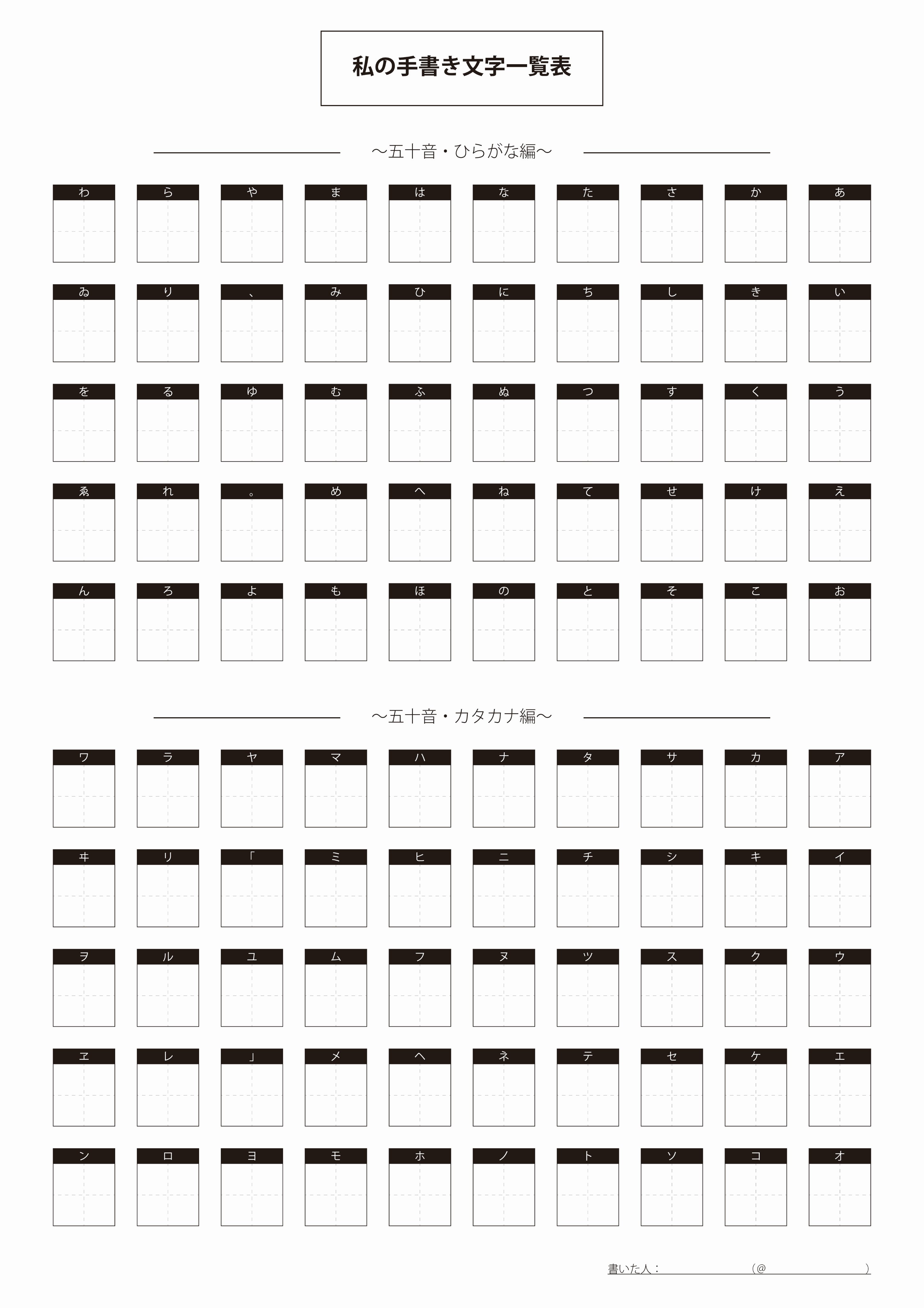 王冊 珊 人の手書き文字を見るのが好きなのと 自分の文字練習用として ひらがな カタカナ 英語の大文字 英語の小文字 他を含めた文字の一覧表を作りました ドンパフ 暇潰し等でご活用ください 画像はフリーです T Co Wpdyer0paa