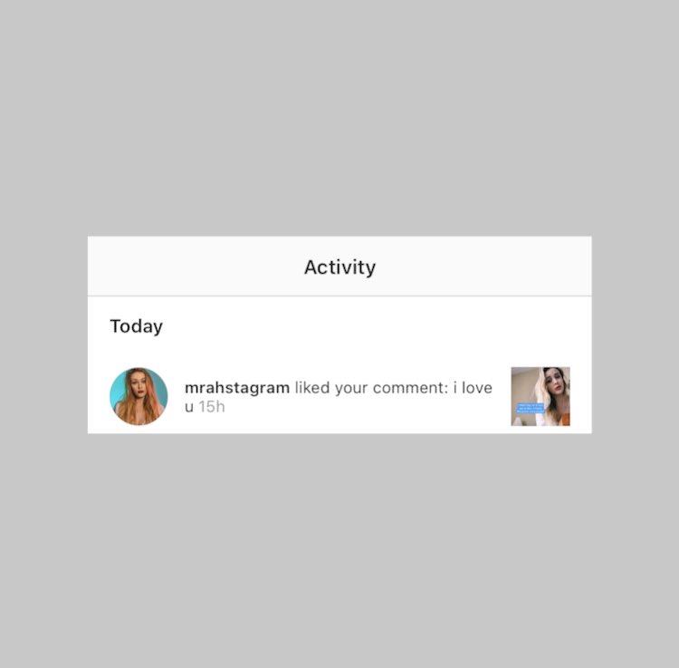 april 19th, 2020 — she liked my comment