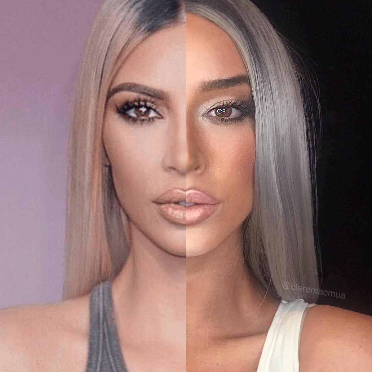 claremacmua's tweet photo. My KKW transformation 😍 I was nominated a few weeks ago to transform myself into a celebrity and since I had this wig I went with @kimkardashian 😍 How did I do? Visit my IG for the timelapse video of this transformation @claremacmua https://t.co/o1Dv7JJtki