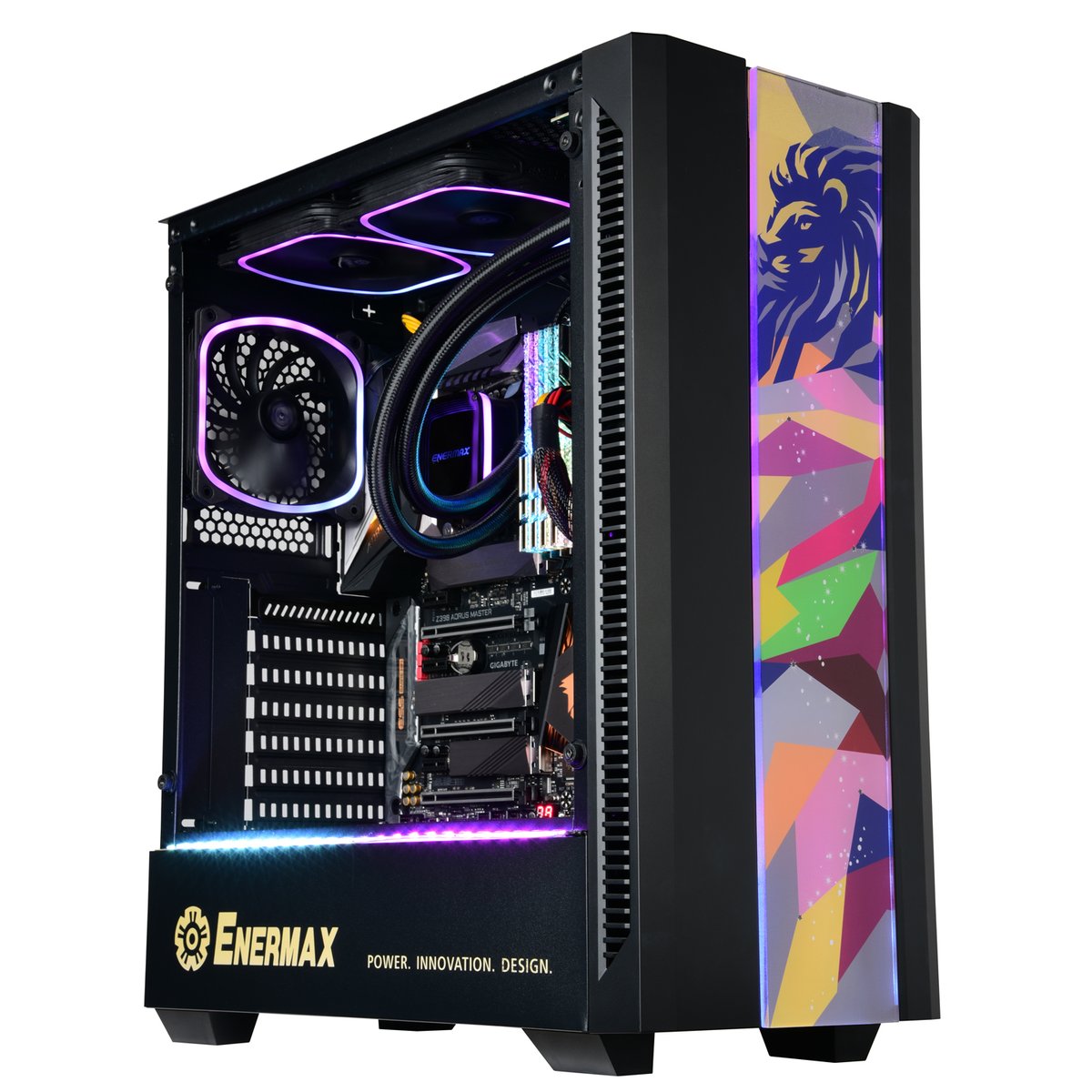 OfficialENERMAX's tweet photo. It's #ModdingMonday. This PC case has its debut at #Computex2019 and get lots of attention with its 7 lighting spots and customizable acrylic front panels. 

CPU Cooler: ENERMAX AQUAFUSION 240
Case Fan: ENERMAX SquA RGB
Memory: G SKILL Trident Z Royal https://t.co/Kcn51qKJJQ