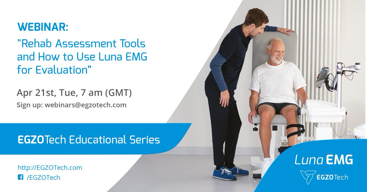 Join upcoming webinar "Rehab Assessment Tools and How to Use Luna EMG for Evaluation" on Apr 21st, Tue, 7:00-7:30 am GMT.
Register: buff.ly/2XKfaz0